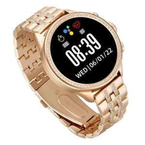 Gen 9 Smartwatch for Women | HD Display | Bluetooth Calling | Gold Metal Strap | Rose Gold Smart Watch